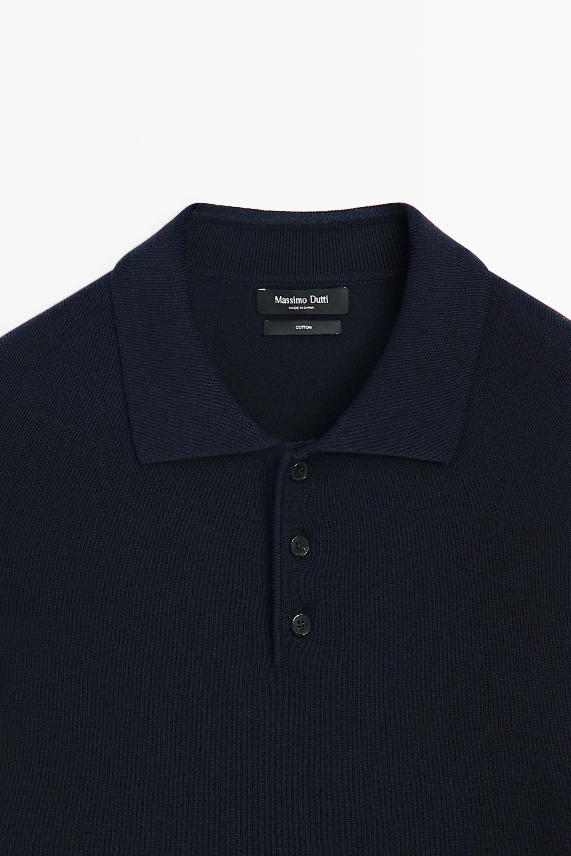 100% cotton knit polo sweater